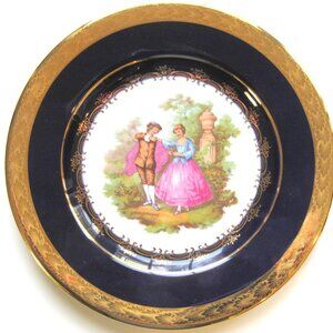 Limoges Castel Decorative Plate in the Watteau Bleu